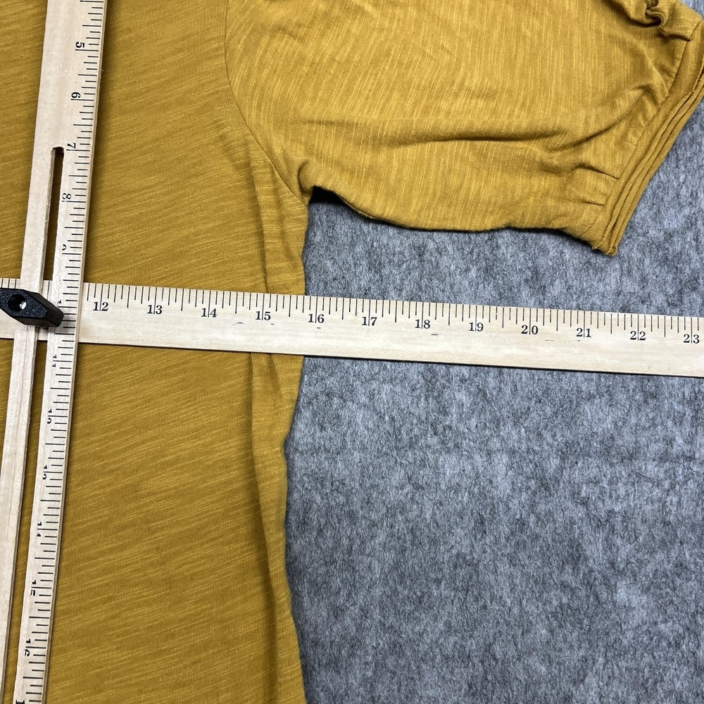 Maeve Shirt Womens XS Yellow Puff Sleeve Ruffle Tee Top Anthropologie Cotton - Picture 10 of 15